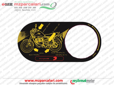 MZ 125, 150, 251, 301 Yakıt Deposu Üst Etiketi